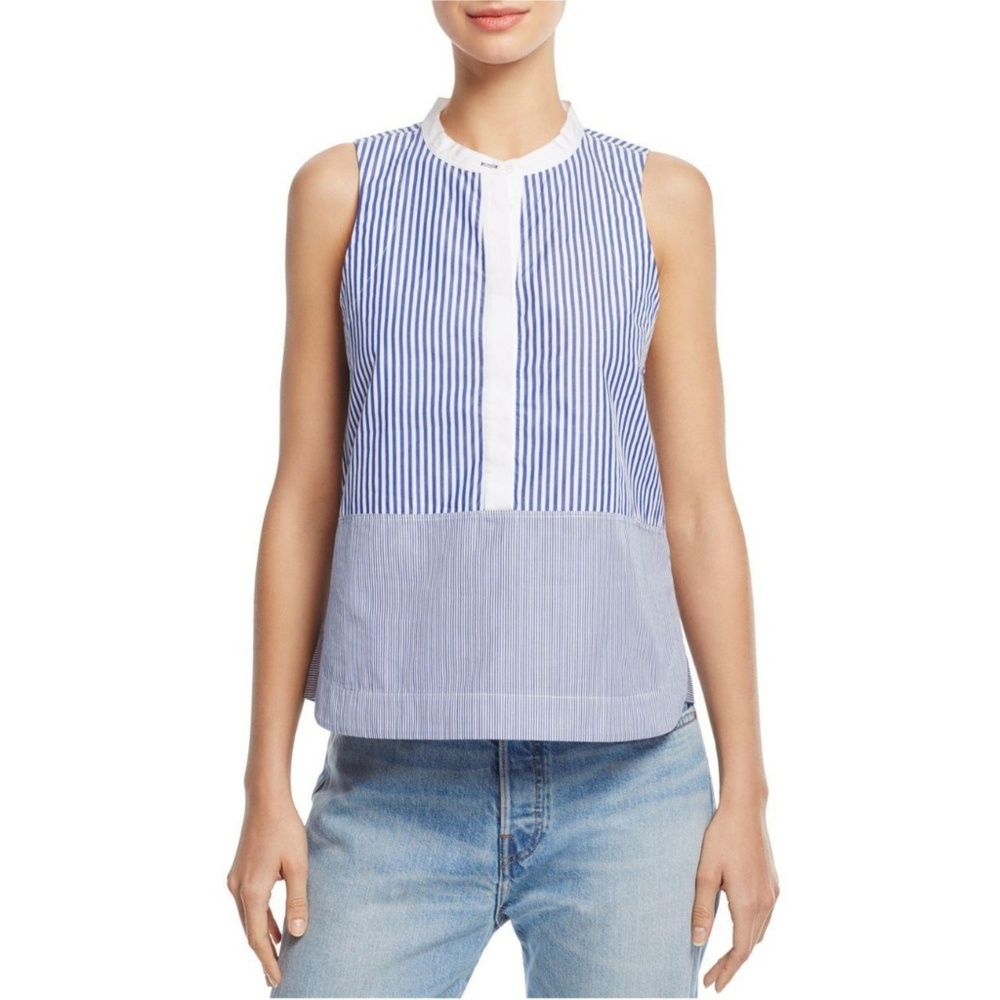 Elizabeth & James Blue White Striped Jacey Top NWT